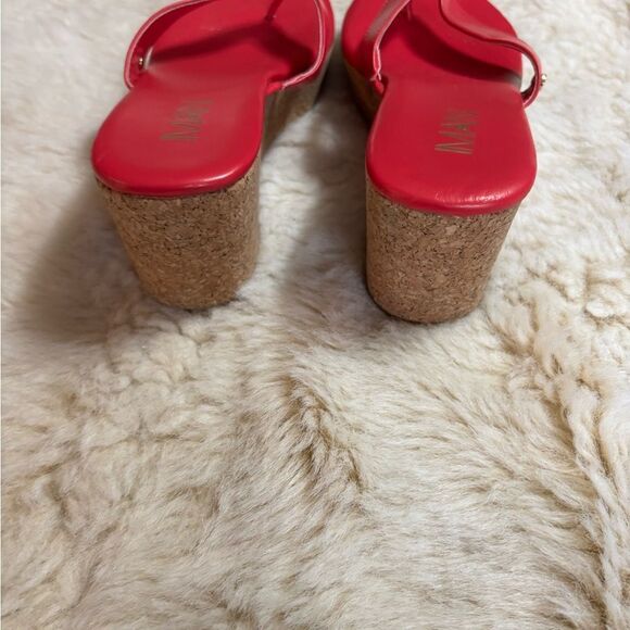 IMAN Hot Pink Wedge Sandals with Wide Strap - Picture 3 of 10